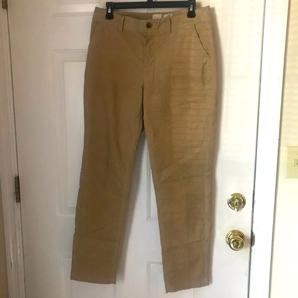 anewday Tan Corduroy Cropped ankle Pants